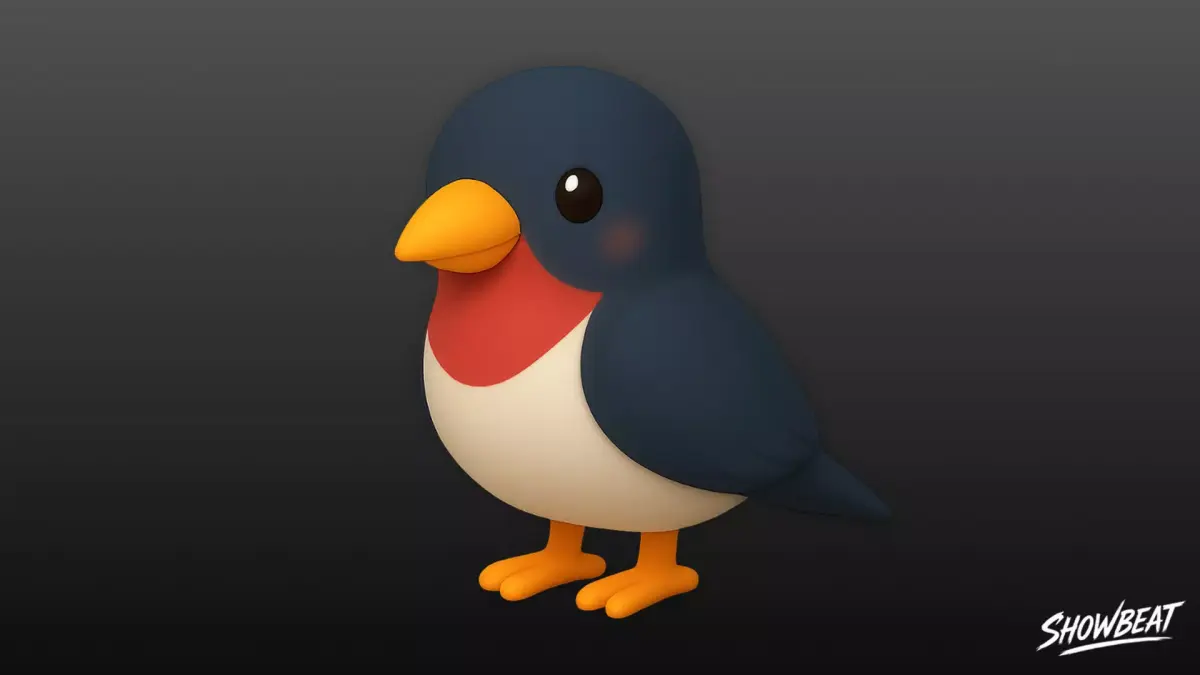 Cartoon Plush Swallow Low-poly 3D model