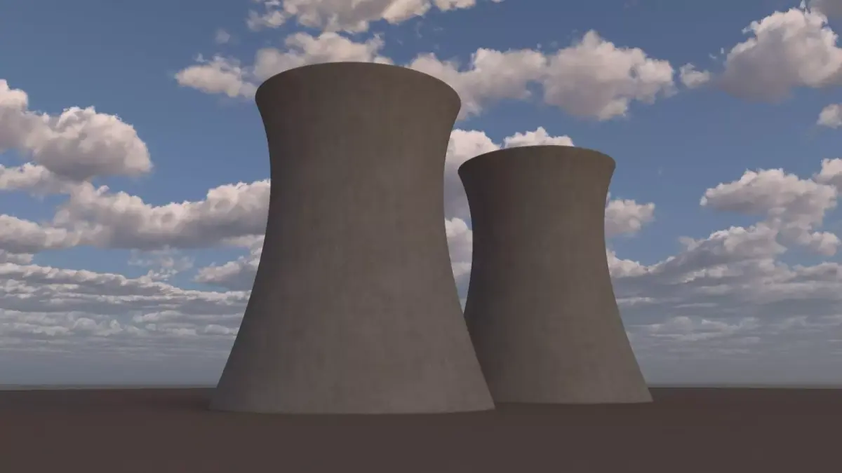 Factory Smoke Towers Demolitions 3D Model Simulations 3D model