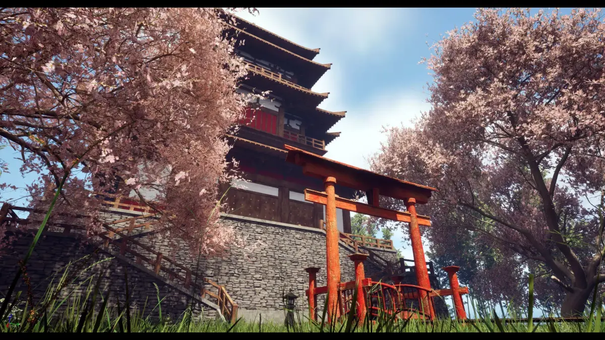 Modular Asian Castle Low-poly 3D model