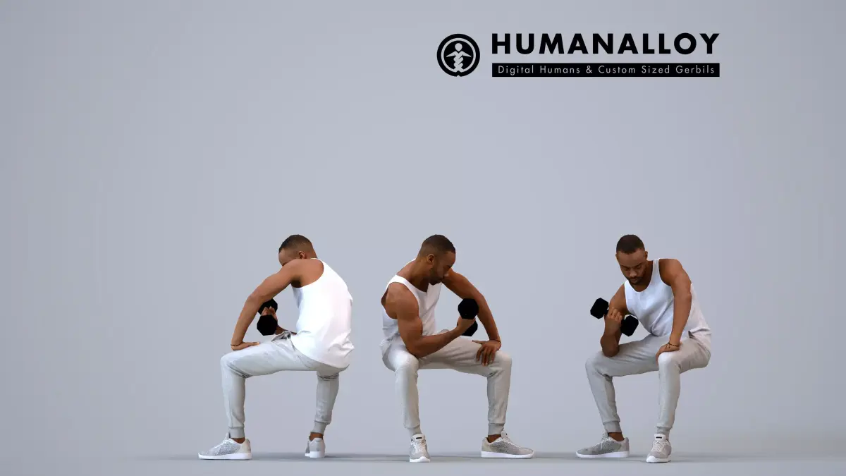 00182Terrell009 - Adult Black man exercising in casual 3D model