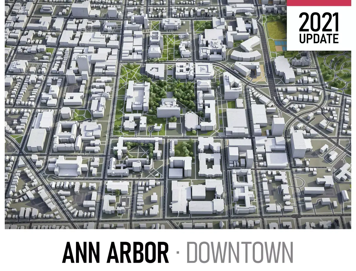 Ann Arbor Low-poly 3D model