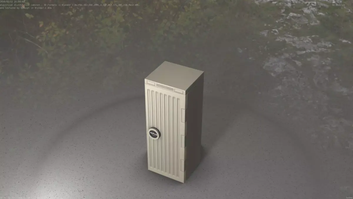 Electrical Distribution Cabinet 102 Low-poly 3D model