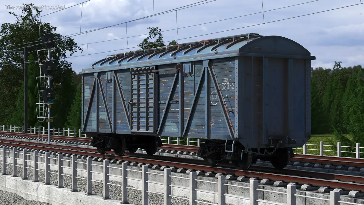 Cargo Wagon Blue 3D model