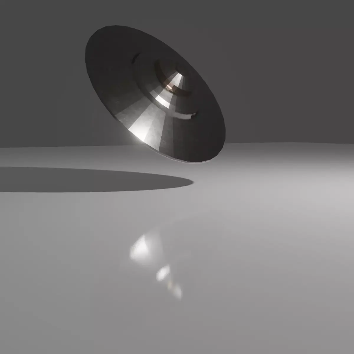 UFO Low poly Model flying saucer with shadow 3D model