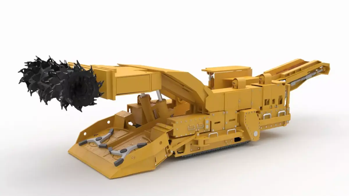 Heavy-Duty Continuous Miner for Rock Extraction 3D model