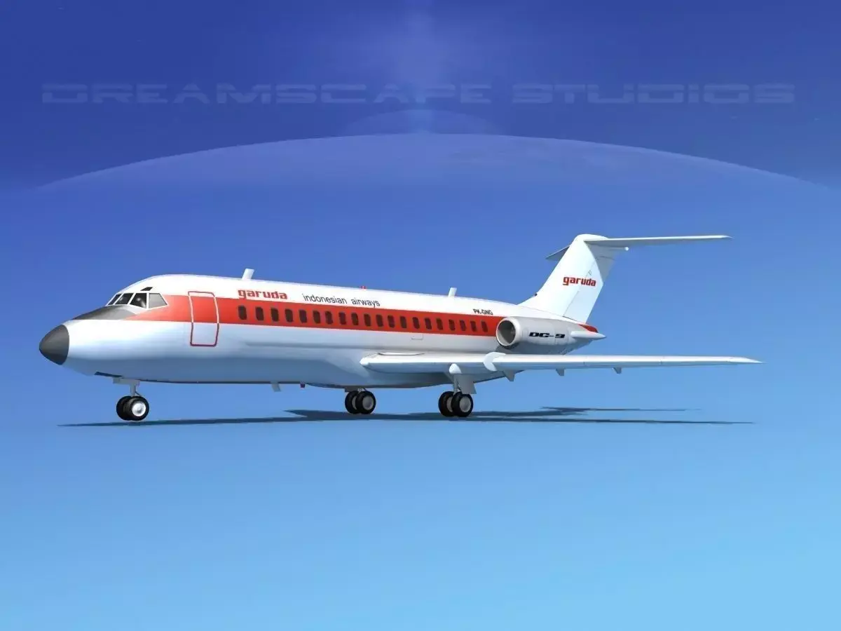Douglas DC-9-15 Garuda 3D model
