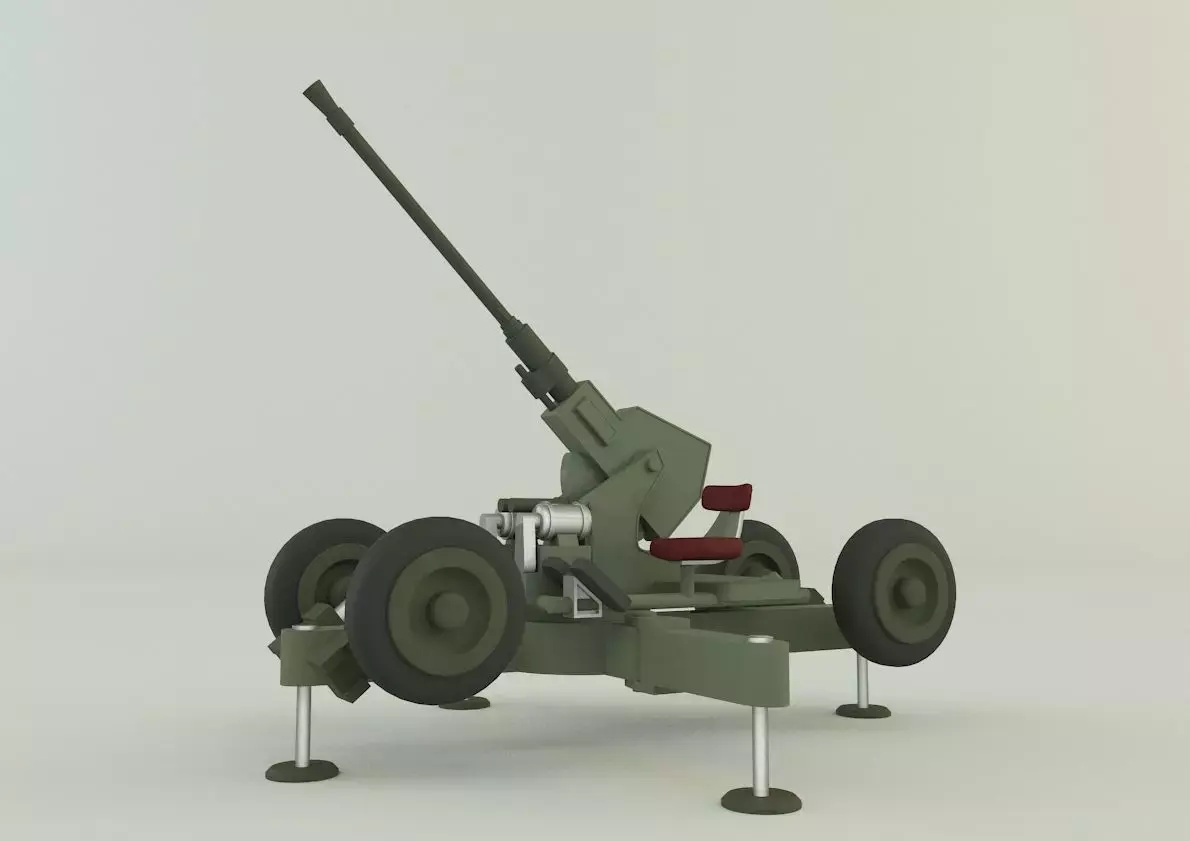 Bofors 40mm gun 3D model