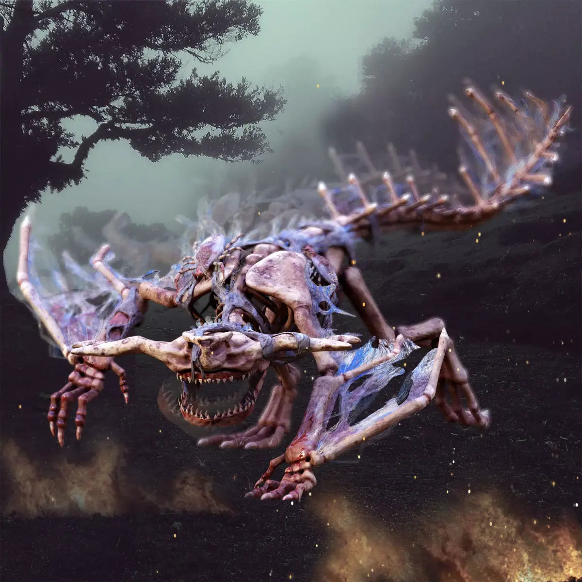 Zombie Bone Beast Low-poly 3D model