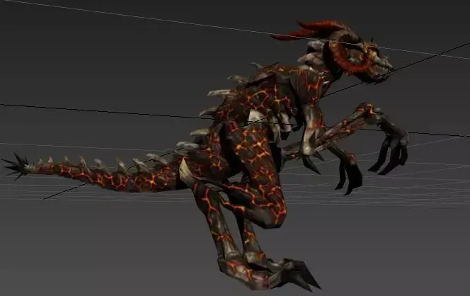 Dragon creature with long arms and legs 3D model