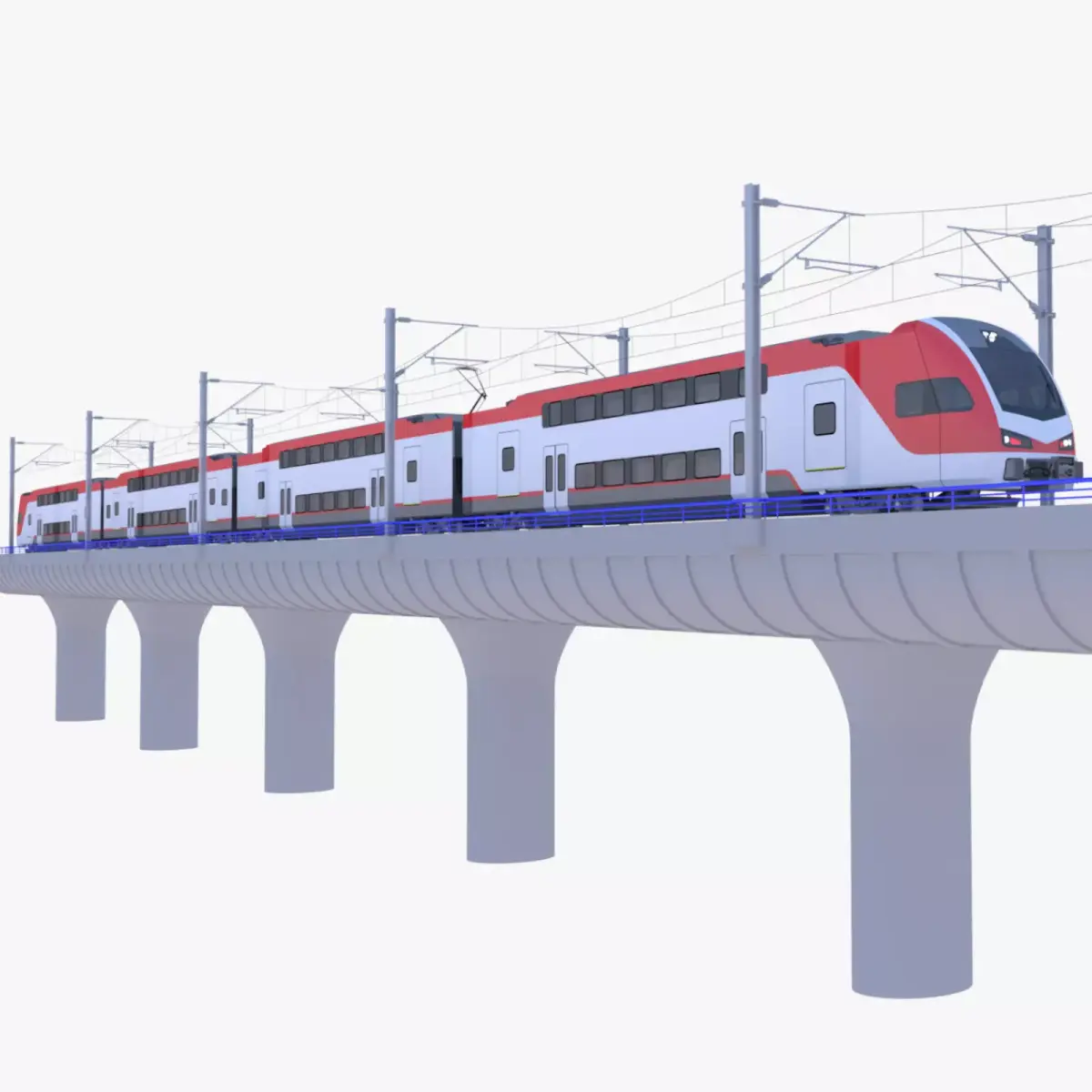 Bridge with Stadler train 3D model