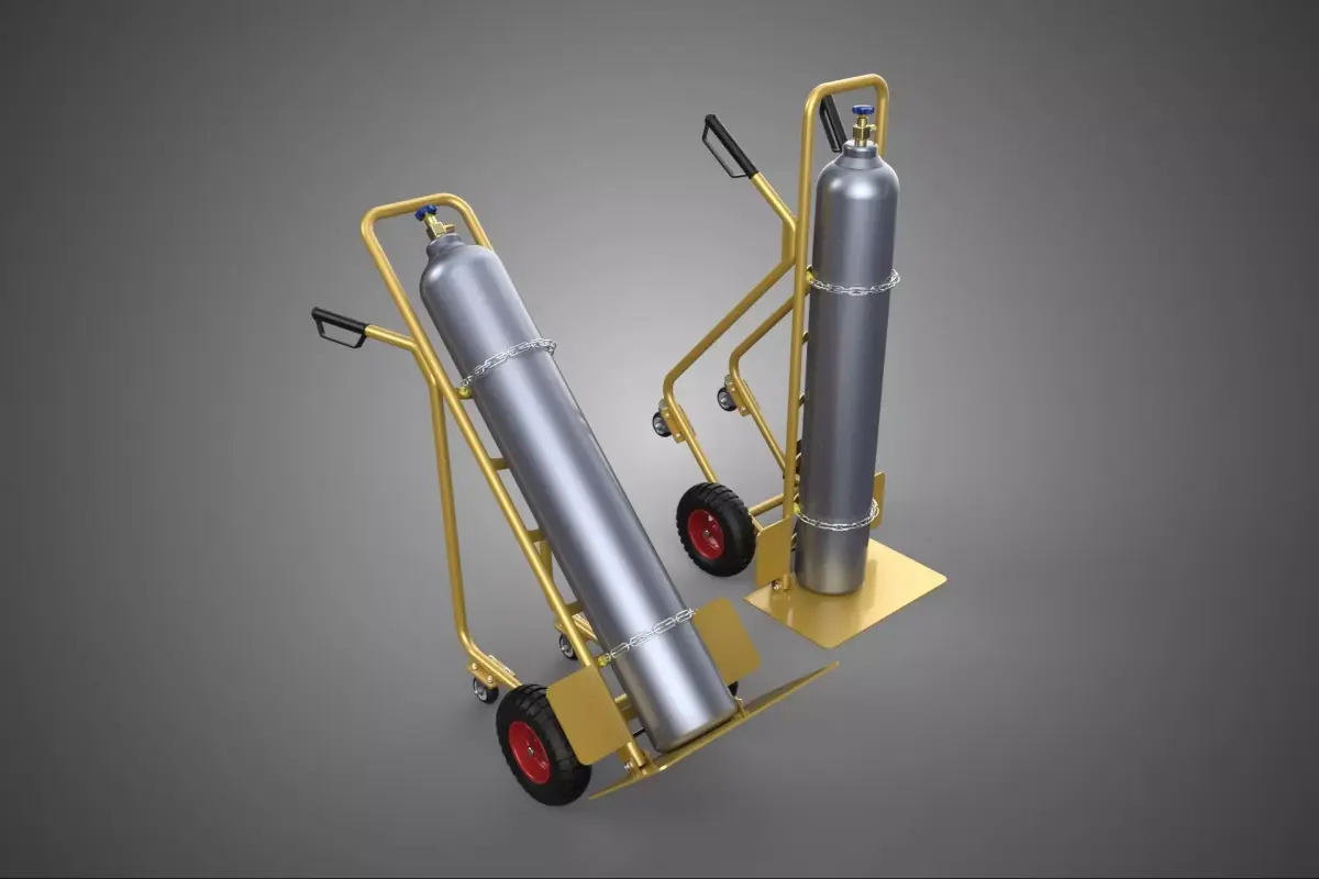 GAS BOTTLE CYLINDER TANK SET HAND TRUCK TROLLEY CART HANDTRUCK 4 3D model
