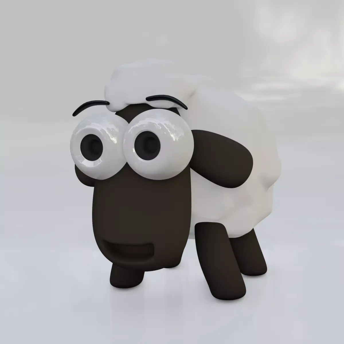Sheep cartoon funny and cute Free low-poly 3D model