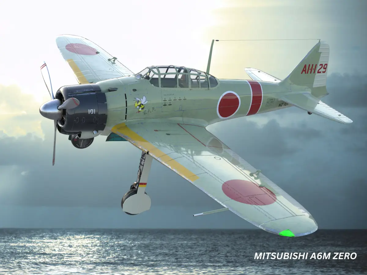Mitsubishi A6M Zero WW2 Warplane Low-poly 3D model