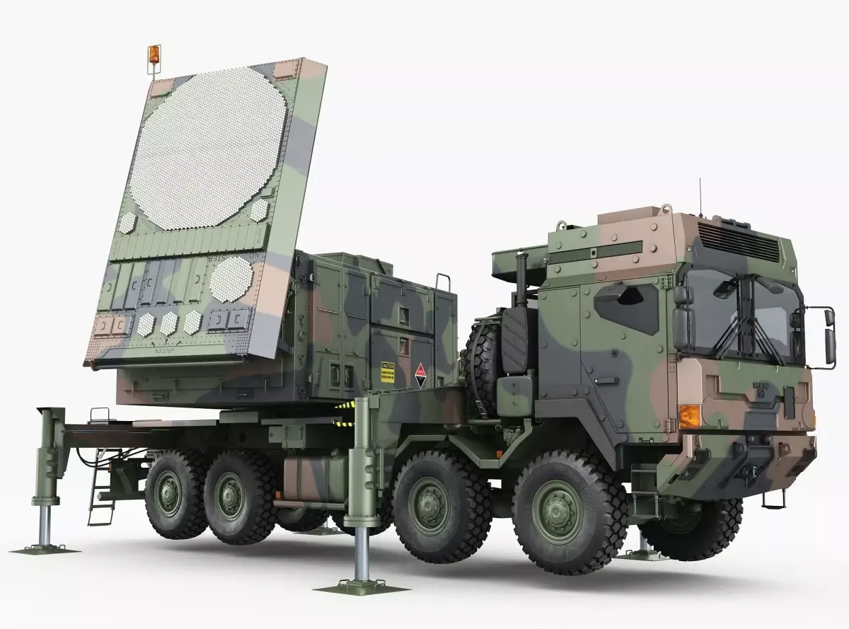 Radar MPQ-53 based on MAN truck armor chassis 3D model