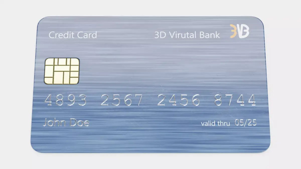Credit Card V8 - Generic Payment Prop with Custom Design 3D model