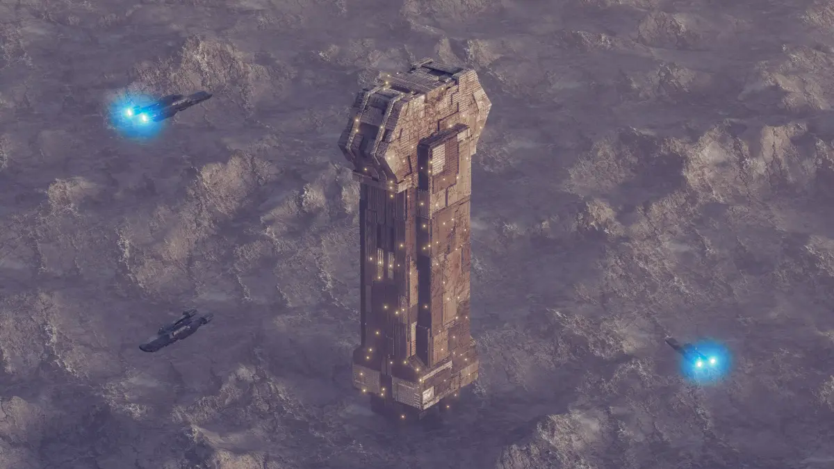 Skyscrapers Futuristic Sci-Fi Cyberpunk 2 3D model