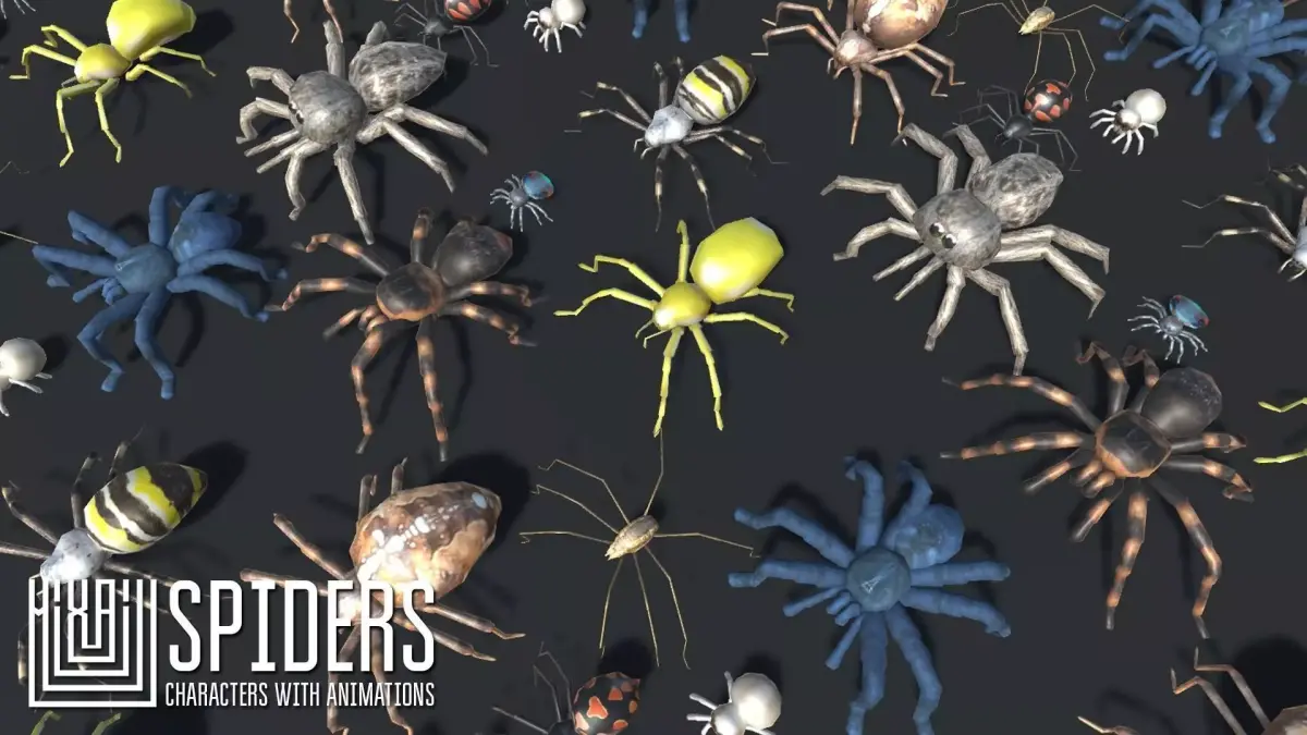 Spiders - characters with animations Low-poly 3D model