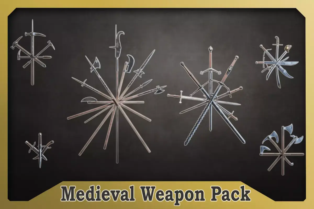 Medieval Weapon Pack Low-poly 3D model buy