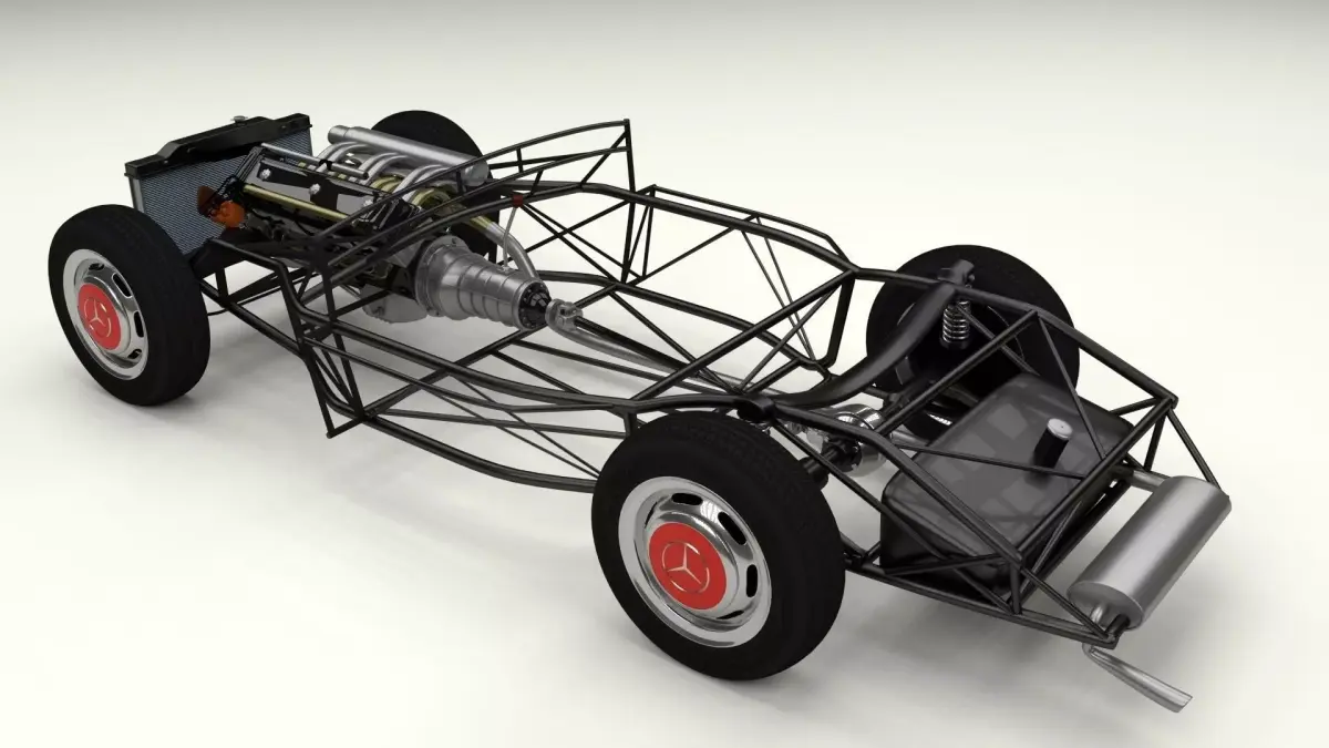 Full Mercedes 300SL chassis 3D model