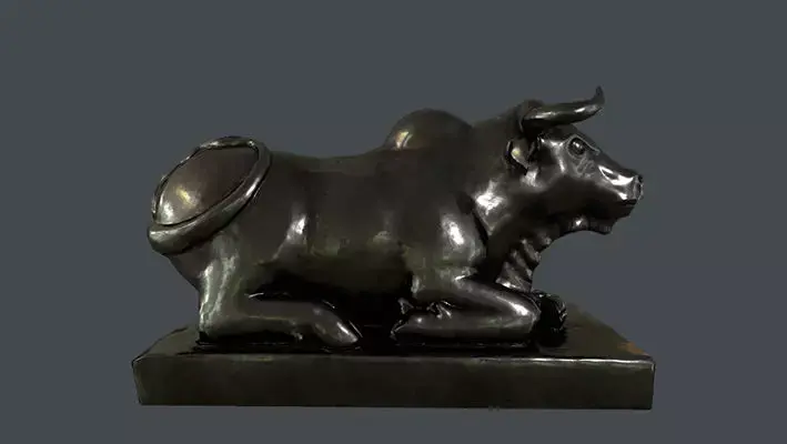 Cow Statue Low Poly Low-poly 3D model