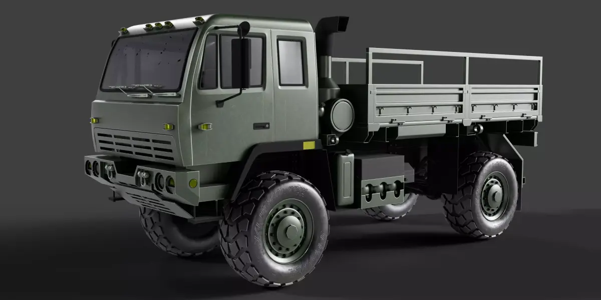 High Poly Military Cargo Truck M1078  Realistic 3D Model 3D model