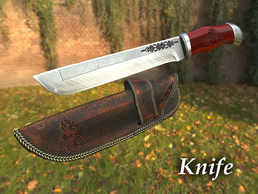 Knife Low-poly 3D model 18
