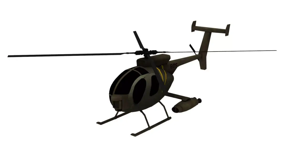 Lowpoly Defender 500 Helicopter 3D Model Low-poly 3D model