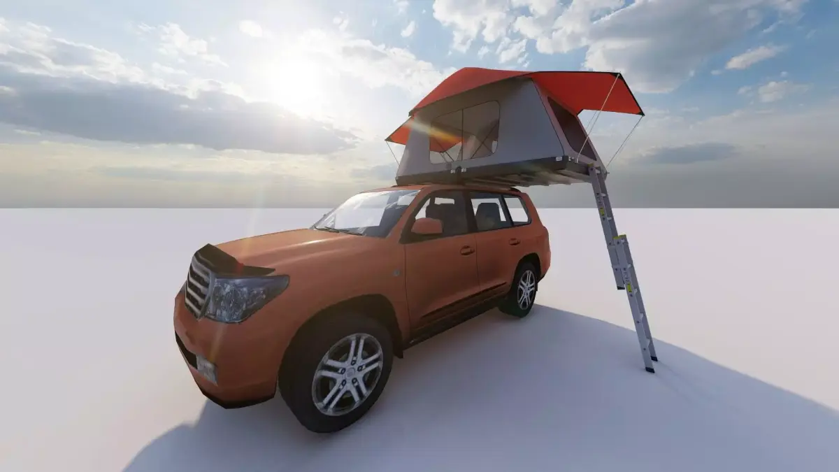 Vehicle Top Tent Model Low-poly 3D model