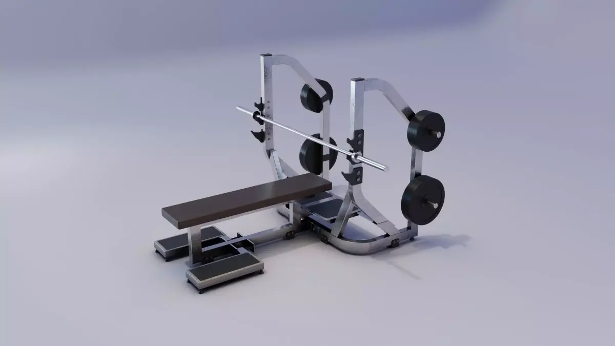  Barbell Bench Press Low-poly 3D model