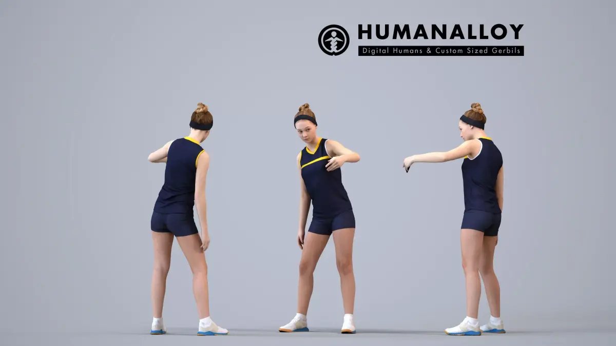 00511Vivian009 - Teen Caucasian female exercising in summer 3D model