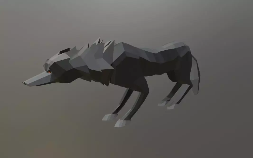 lowpoly wolf Free low-poly 3D model