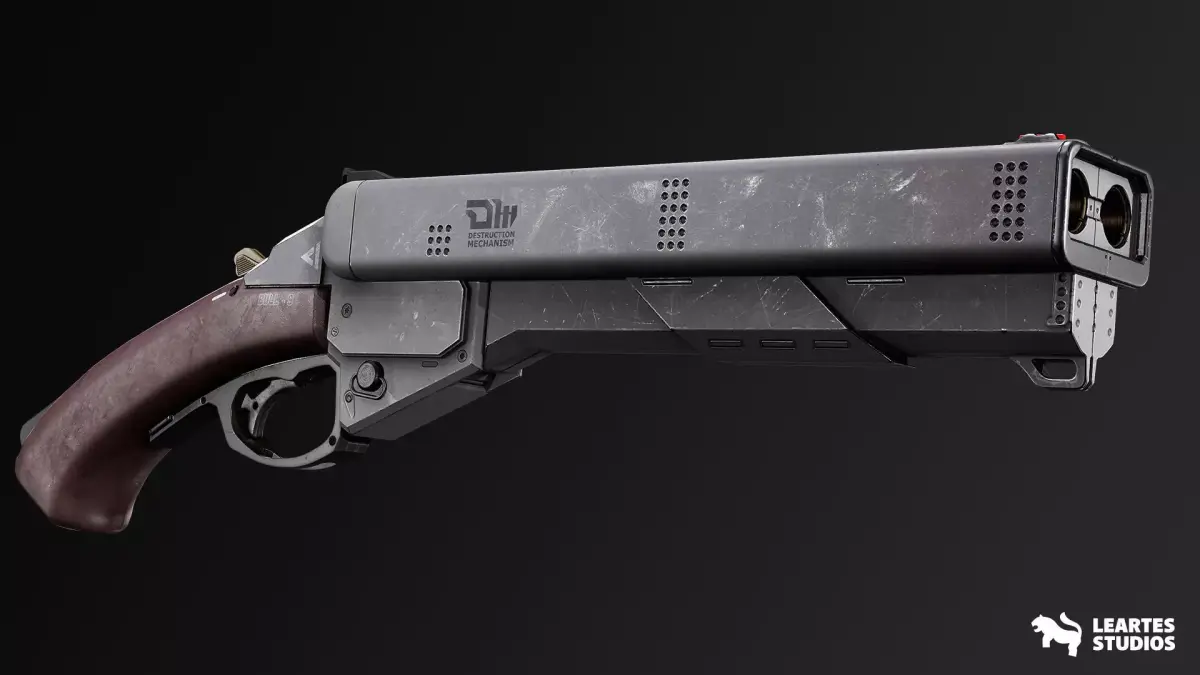 Cyberpunk Shotguns Low-poly 3D model