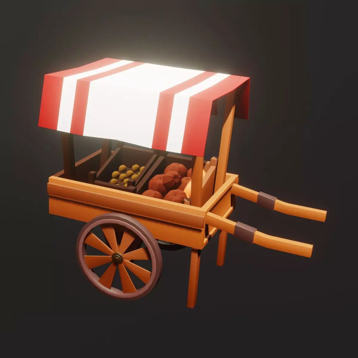 Fruit Cart 3D Model Free 3D model