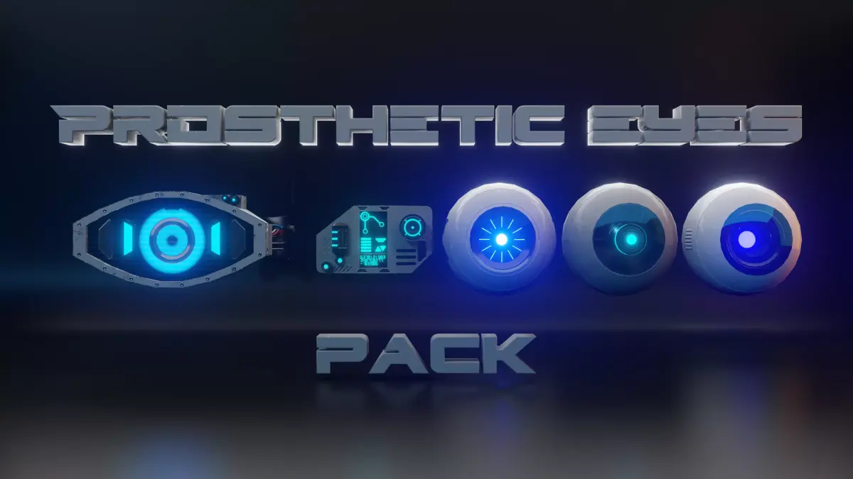 Prosthetic eyes pack 2 Low-poly 3D model