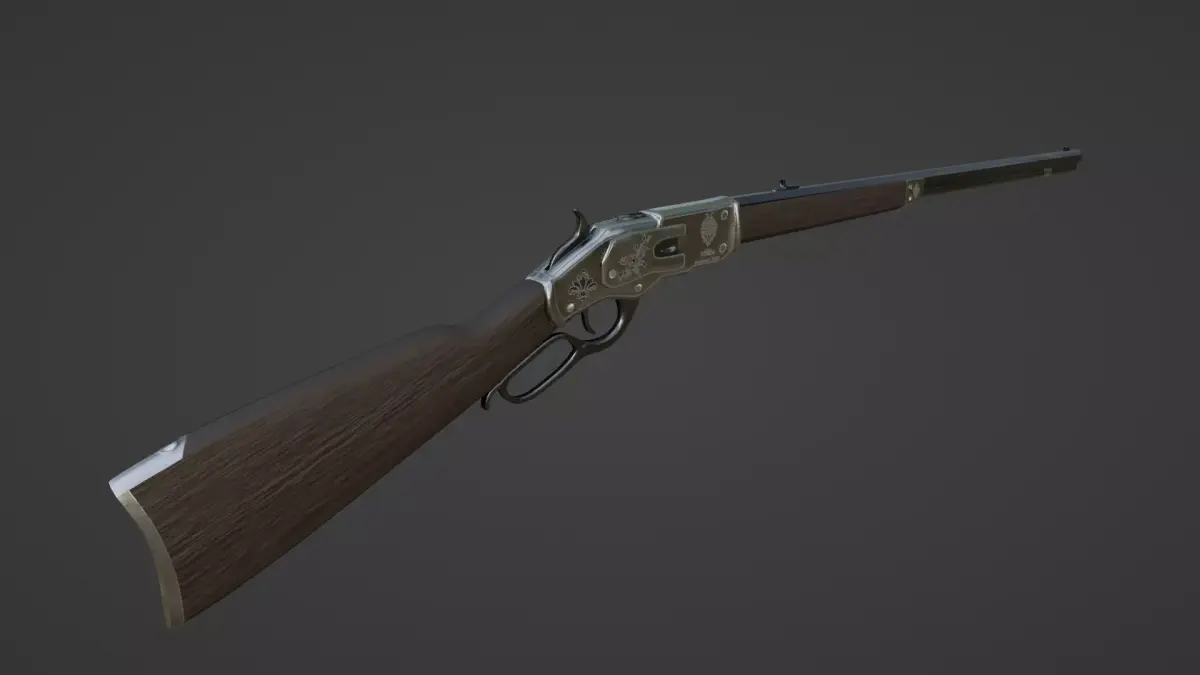 1873 Winchester Rifle Low-poly 3D model