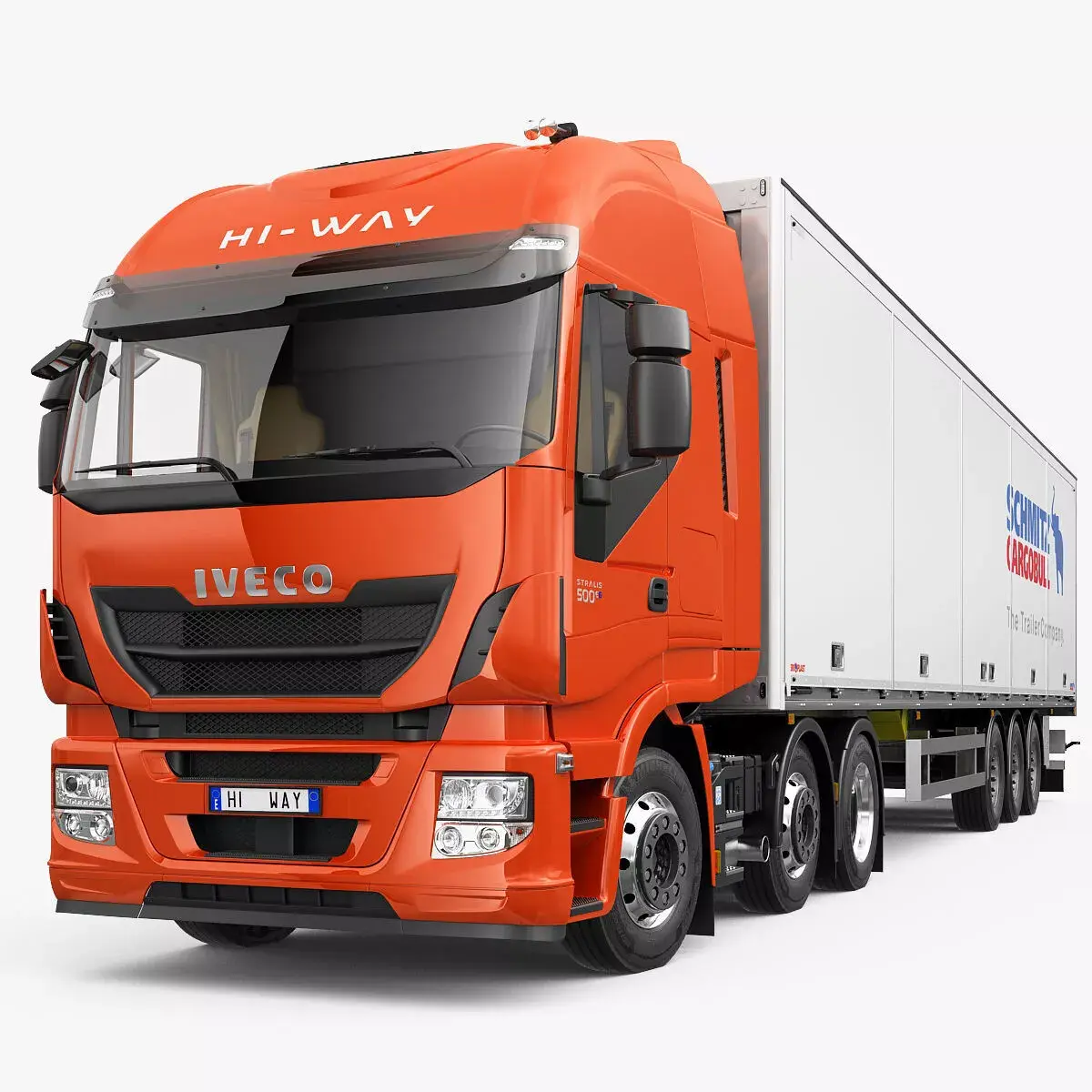Iveco Stralis HI-WAY 6X2 With Semi Trailer 3D model
