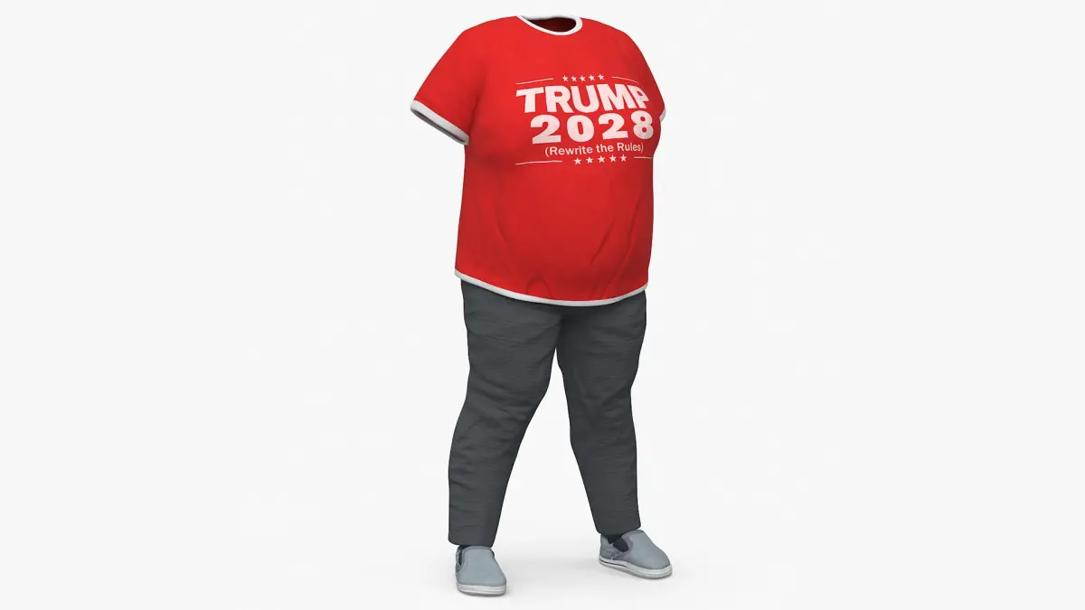 Patriotic TShirt Trump 2028 for the Fat Man 3D model