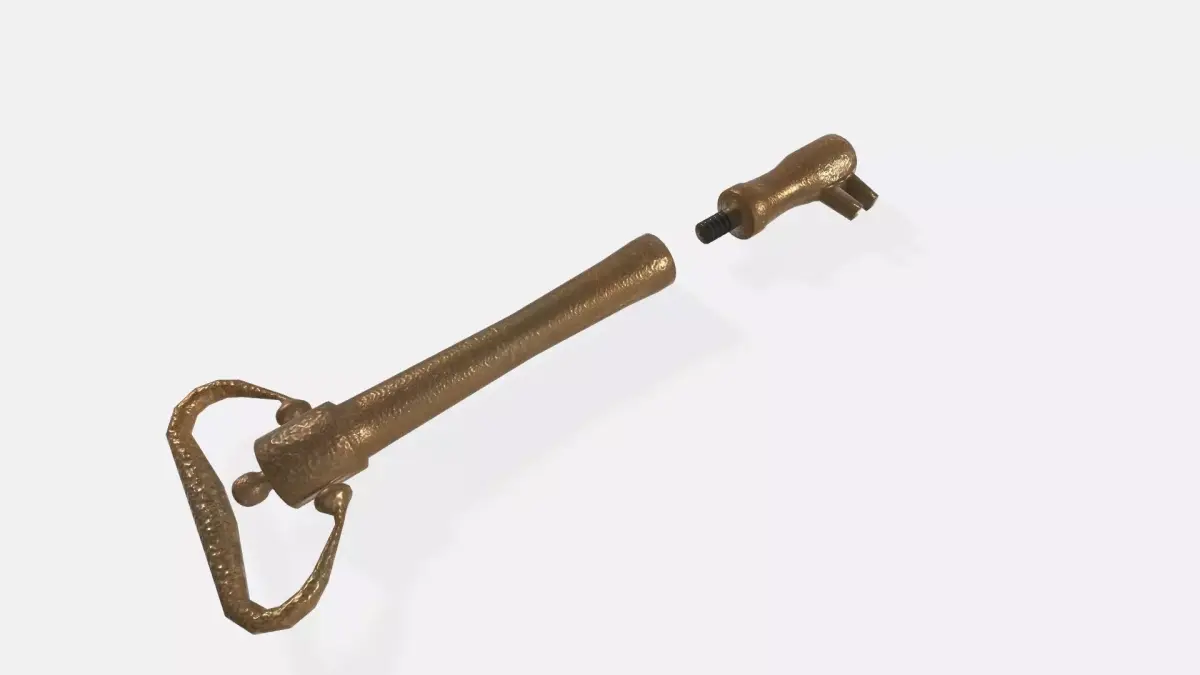 Two-part key Low-poly 3D model