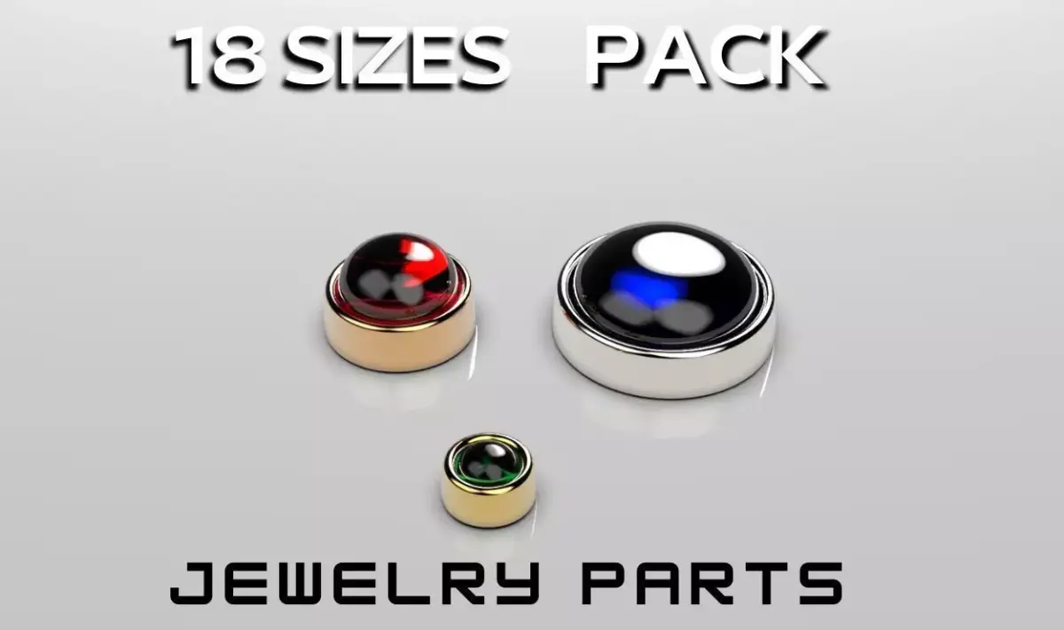 round flush set cabochon ring heads earrings or pendant 3D print model