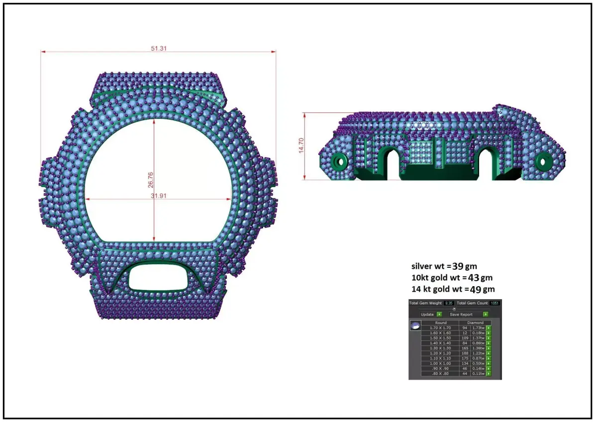  G Shock DW 6900 Watch Diamond Case -  3D print model 3D print model