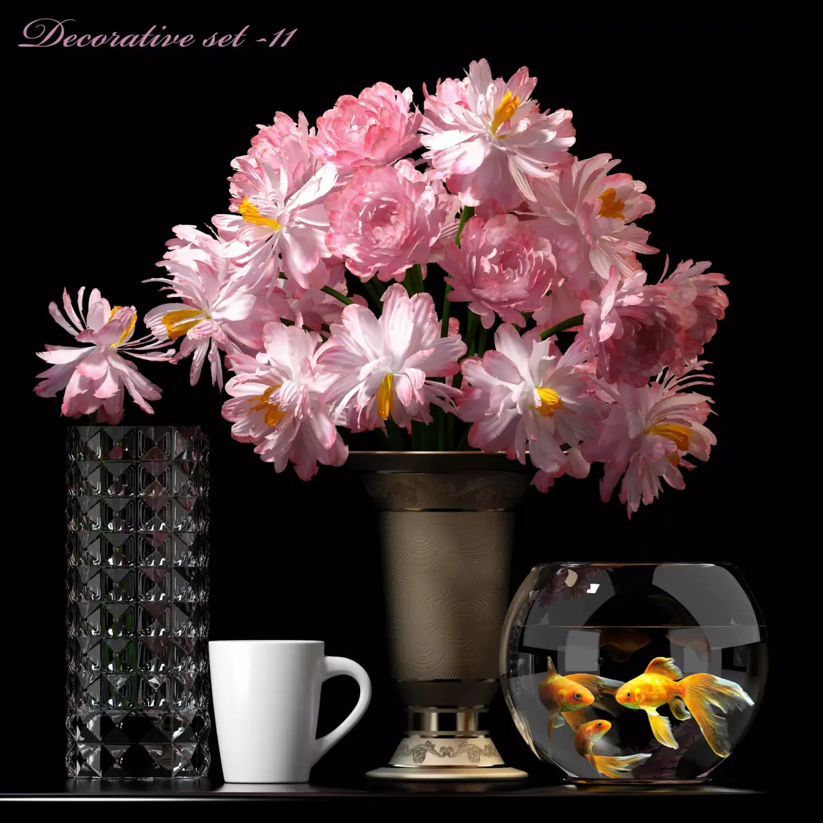 DECOR VASE SET 11 3D model