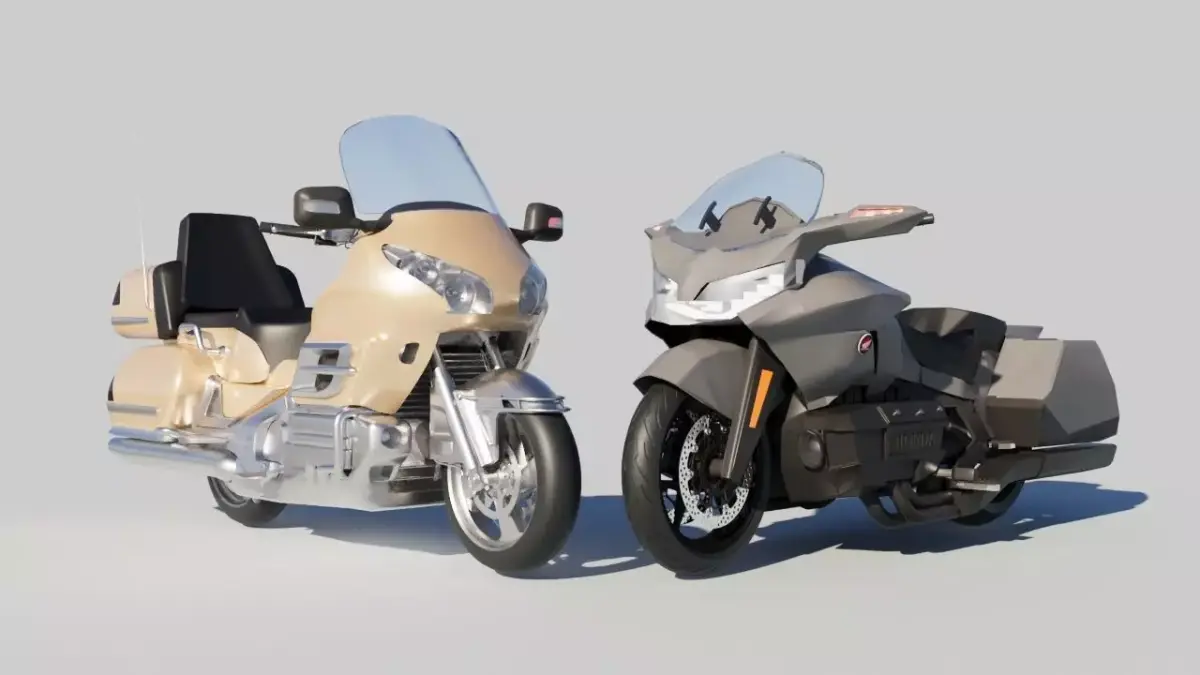 Honda Goldwing Motorcycle Pack modernretro 3D model