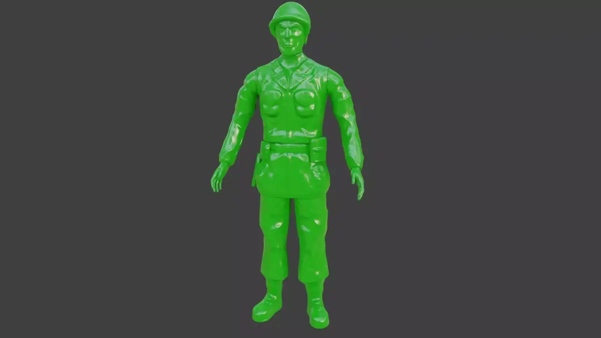 Rigged Green Army Men  Low-poly 3D model