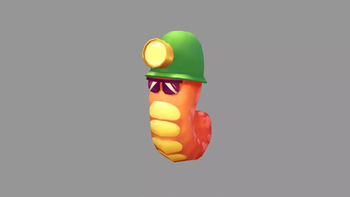 Cartoon caterpillar miner Low-poly 3D model
