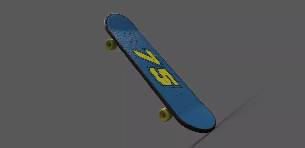 Skateboard 3D Model Low-poly 3D model
