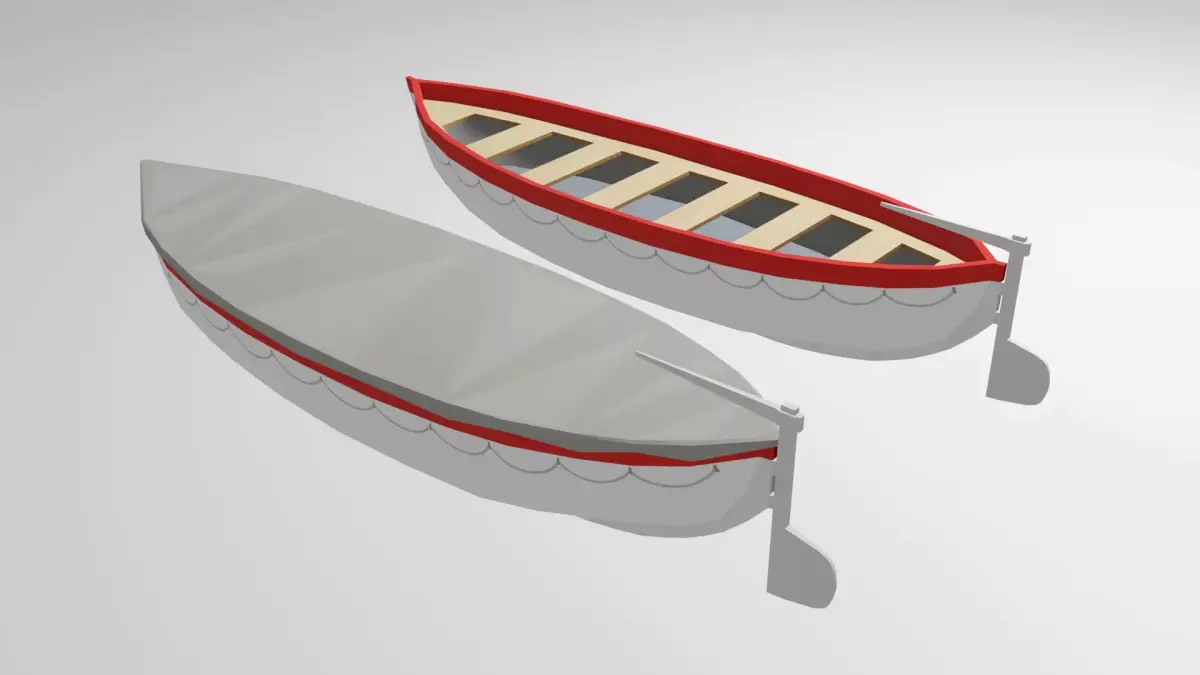 Classic Lifeboat Low-poly 3D model