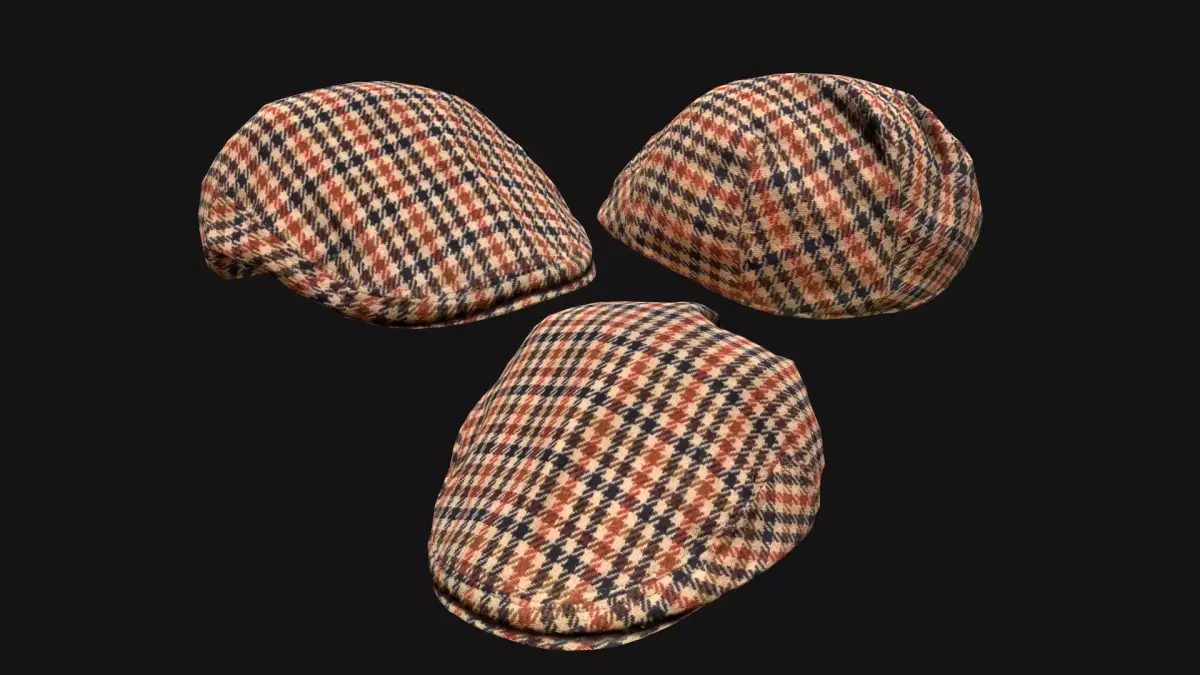 Flat Cap Low-poly 3D model