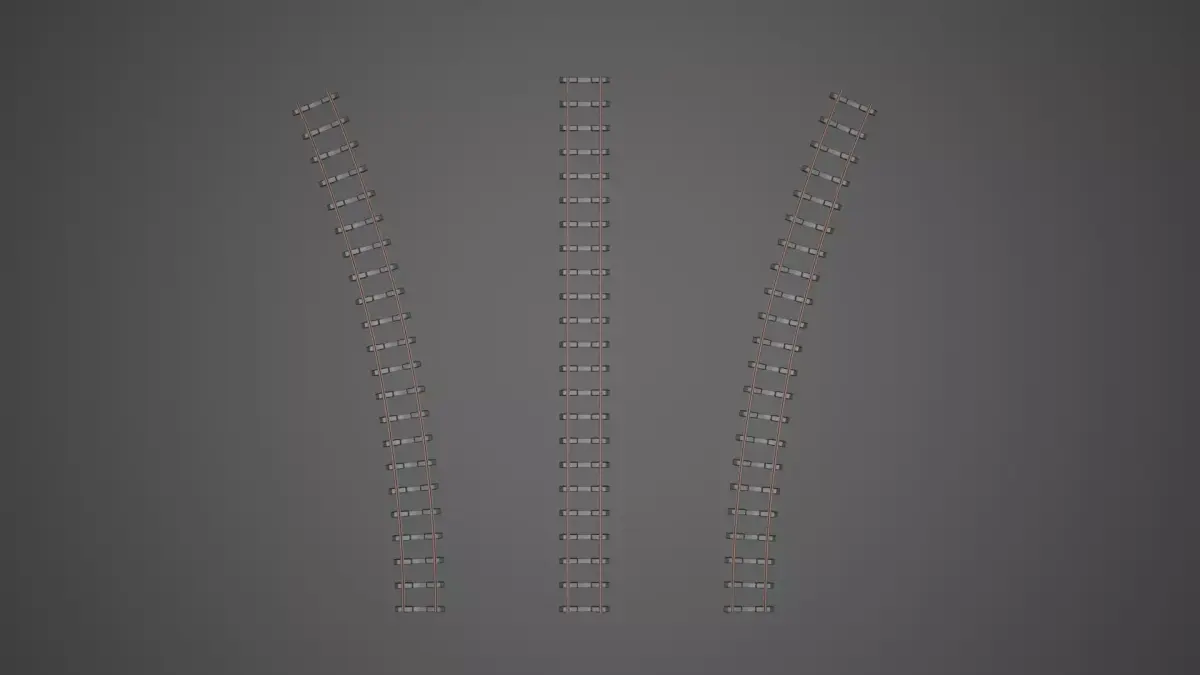 Train Tracks 2 Low-poly 3D model