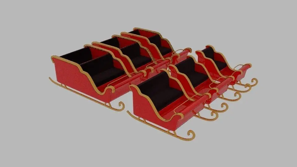 3D Sleigh Pack  3D model