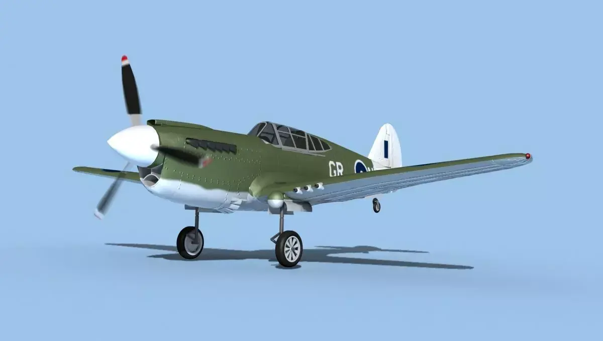 Curtiss P-40F Tomahawk V11 RAAF 3D model